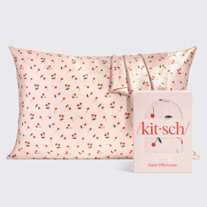Satin Pillowcase in Cherry Print