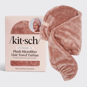 Terracotta Plush Microfiber Hair Towel Turban